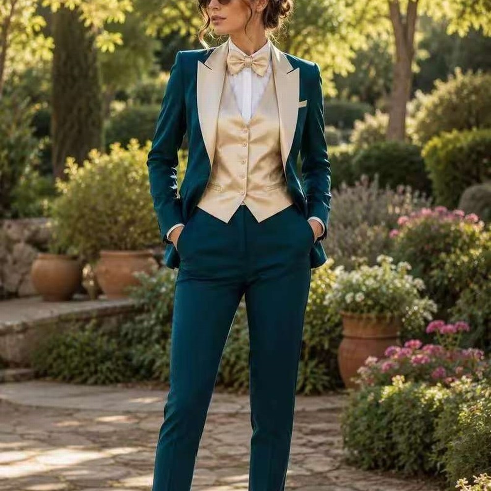 Blue-Green Champagne Formal Bu - огляд і ціна Blazer Set Women Formal