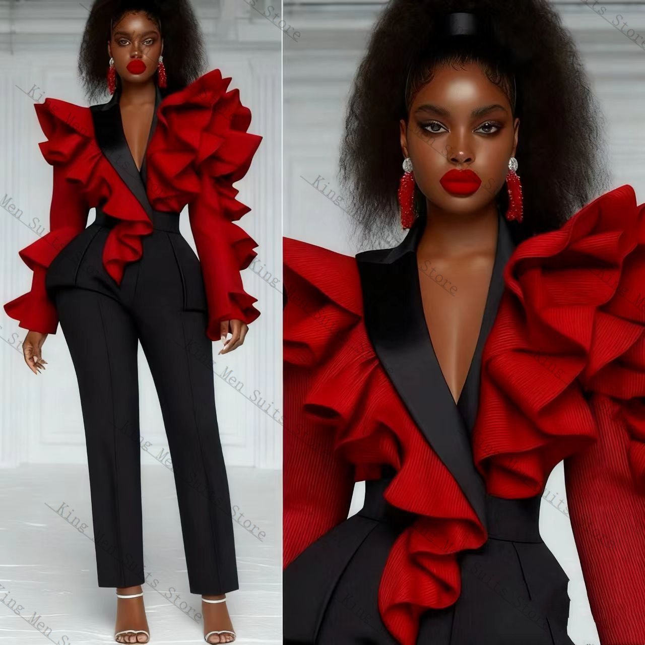 Red Black Women Suit Set 2 Pcs - огляд і ціна Women'S Formal Wear For A Wedding Guest