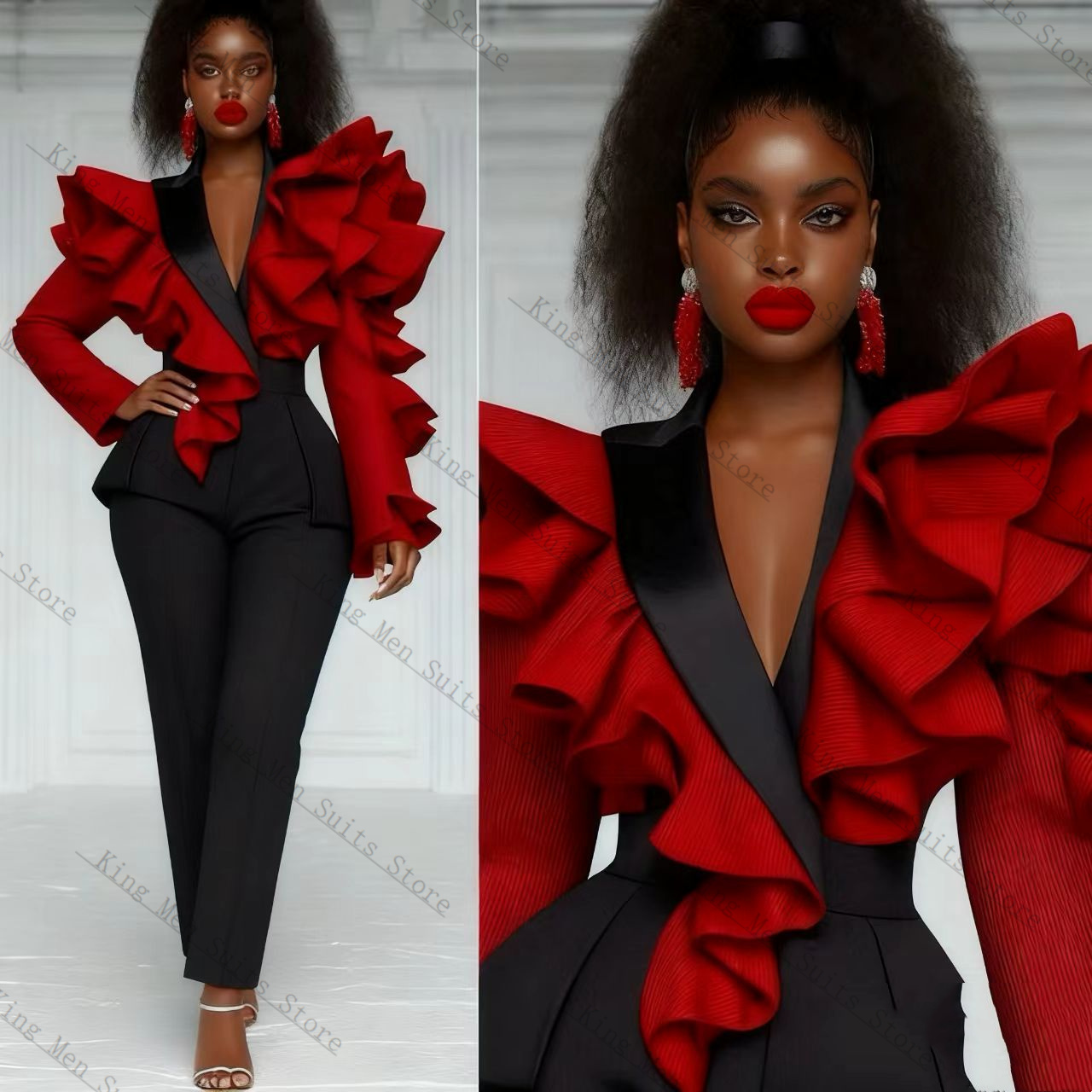 Red Black Women Suit Set 2 Pcs - огляд і ціна Women'S Formal Wear For A Wedding Guest