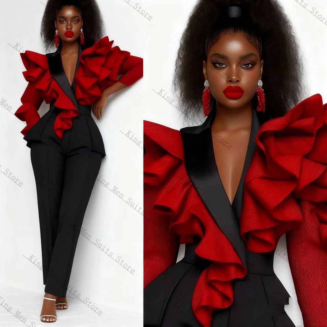 Red Black Women Suit Set 2 Pcs - огляд і ціна Women'S Formal Wear For A Wedding Guest