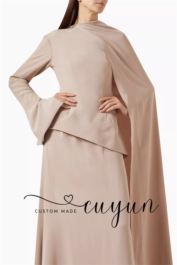 CUYUN Customized Khaki Modest  - огляд і ціна Women'S Formal Wear For A Wedding Guest
