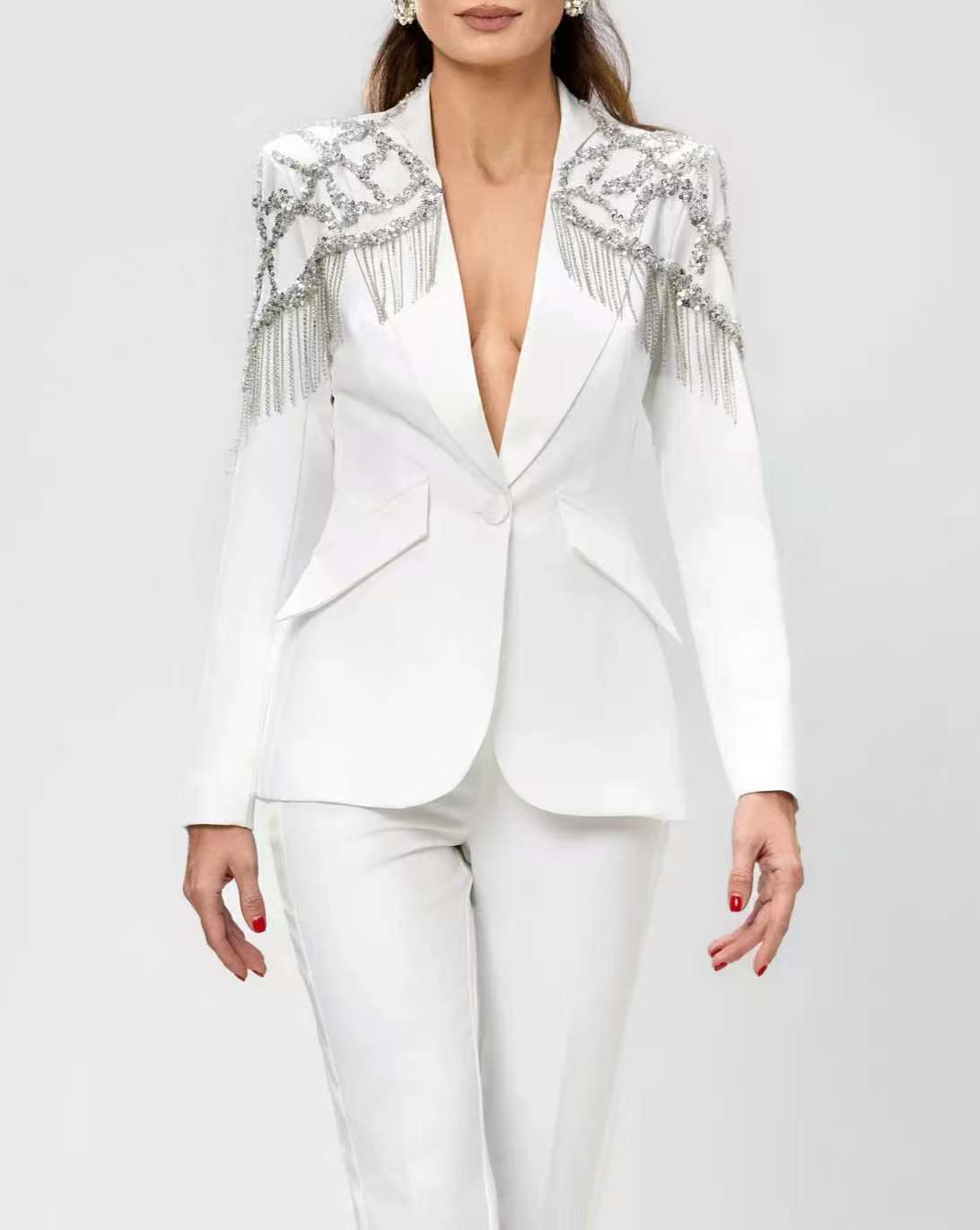 Crystals Beading Women Suit Se - огляд і ціна Women'S Formal Wear For A Wedding Guest