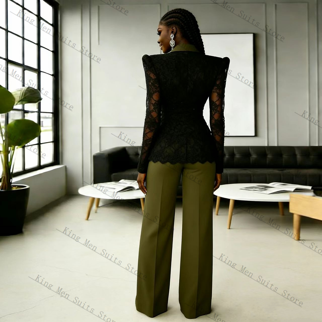 Green Black Lace Women Suit Se - огляд і ціна Women'S Formal Wear For A Wedding Guest