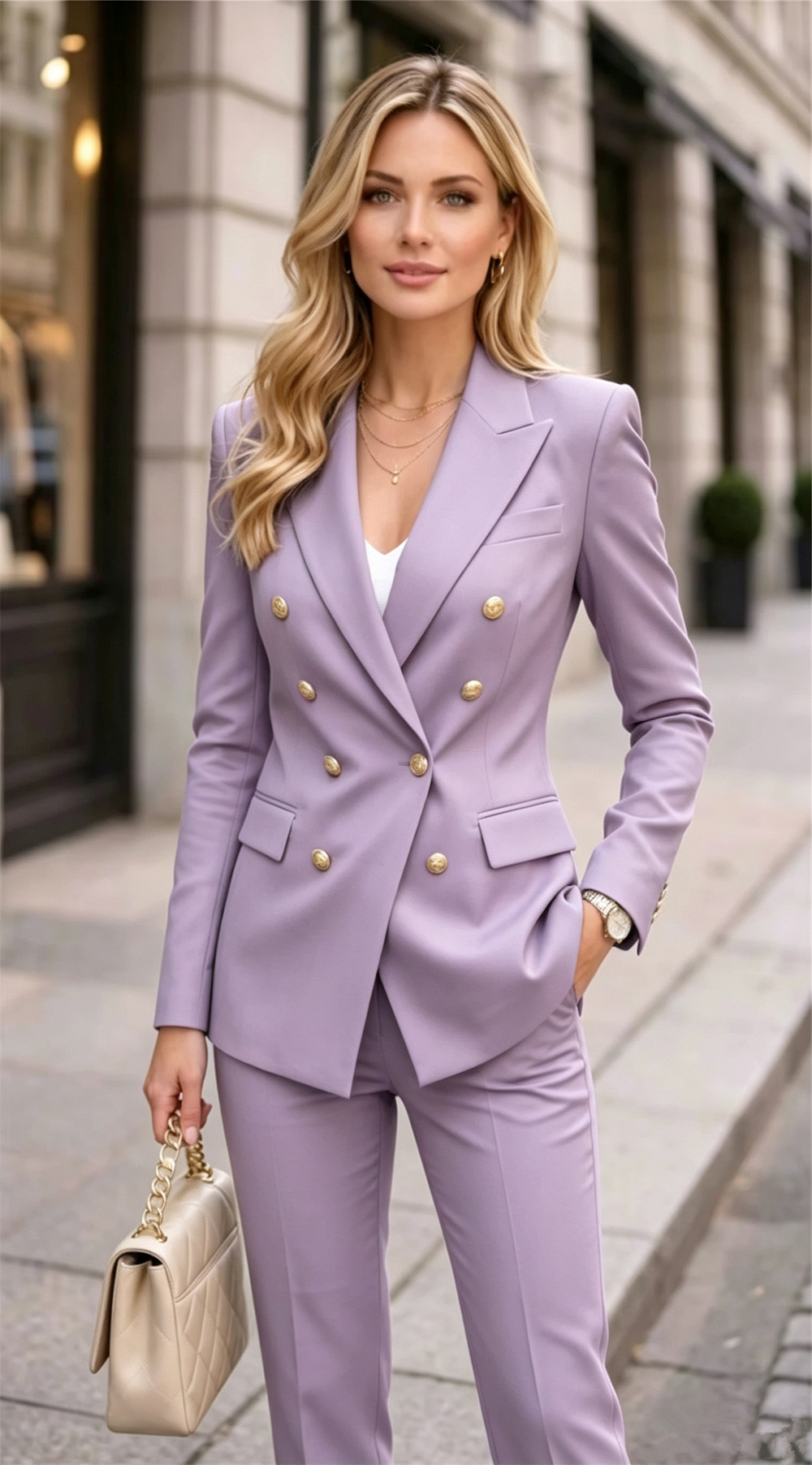 Lavender Women's Double Bested - огляд і ціна Blazer Set Women Formal