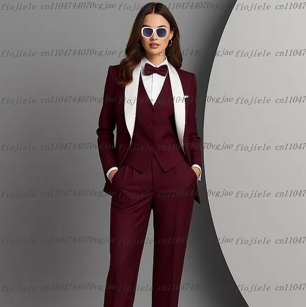 White Burgundy Formal Business - огляд і ціна Blazer Set Women Formal