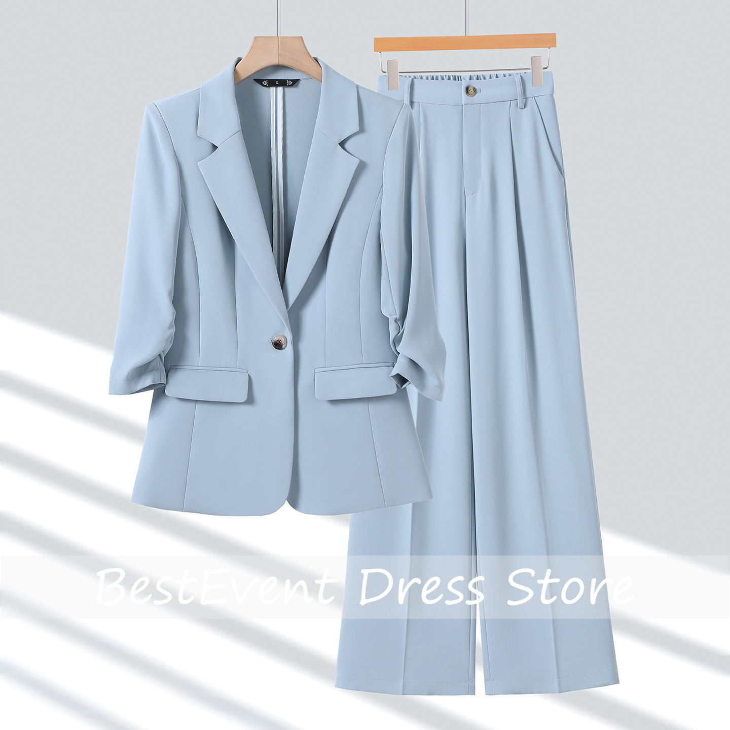 Light Blue Women's Suit Jacket - огляд і ціна Blazer Set Women Formal