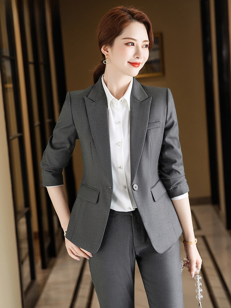 Gray Suit Set for Women Spring - огляд і ціна Women Formal Wear Interview