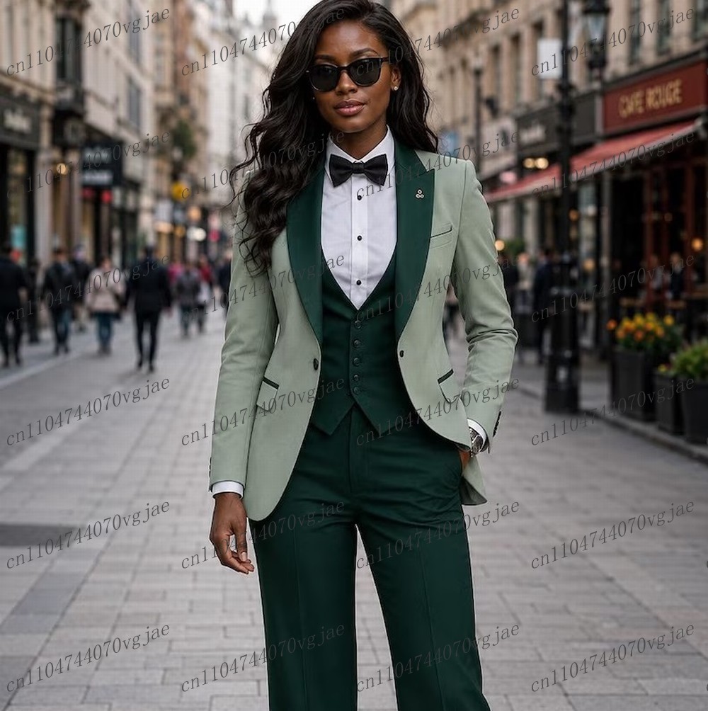 Mint Green And Dark Green Form - огляд і ціна Blazer Set Women Formal