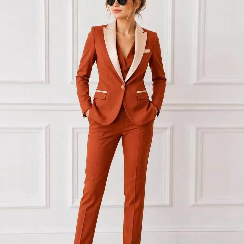 Beige Collar Orange Formal Bus - огляд і ціна Blazer Set Women Formal
