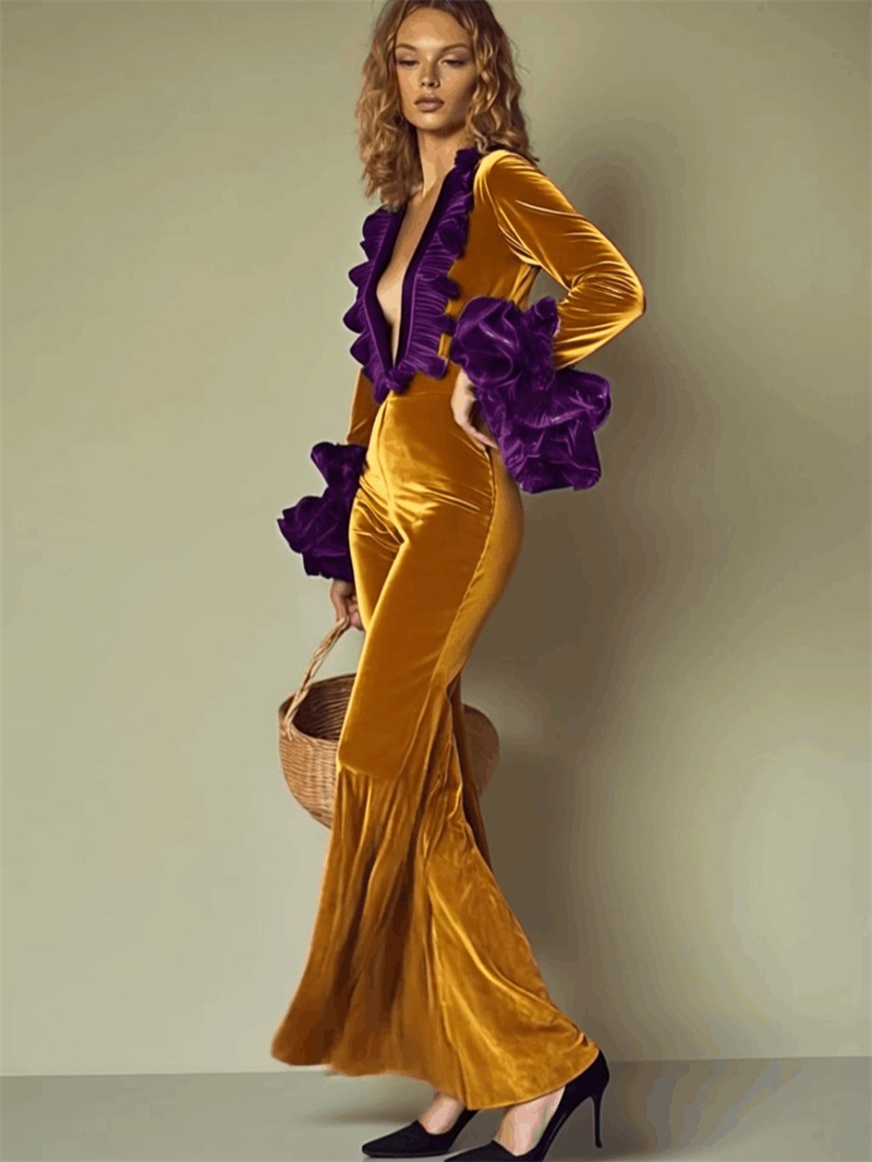 Yellow Purple Velvet Women Jum - огляд і ціна Women'S Formal Wear For A Wedding Guest